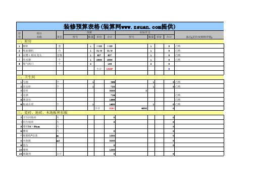 装算网装修预算表格