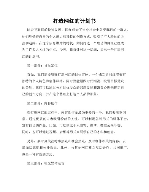 打造网红的计划书