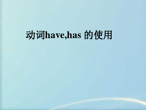 have,has的使用