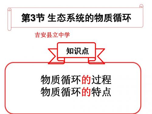 生物人教版高中必修3 稳态与环境生态系统的物质循环