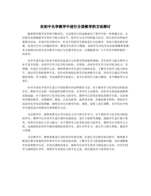 在初中化学教学中进行分层教学的方法探讨