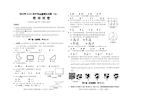 广西柳州市2020年中考数学全真模拟卷九(含答案)