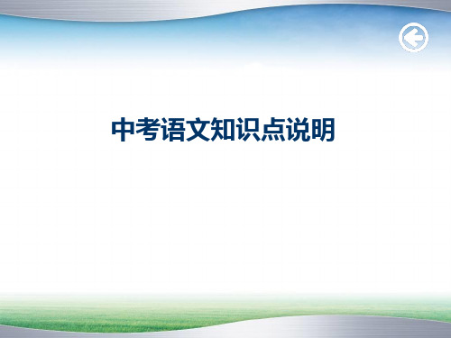 沪教版语文中考知识点整理 ppt课件