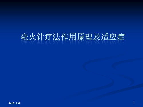 毫火针疗法作用原理及适应症PPT课件