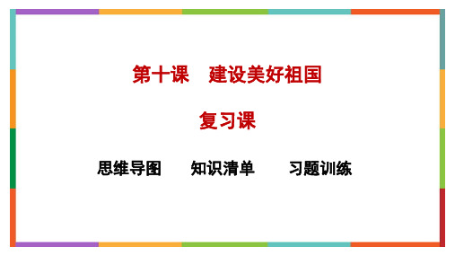 第十课+建设美好祖国+复习课件 统编版道德与法治八年级上册