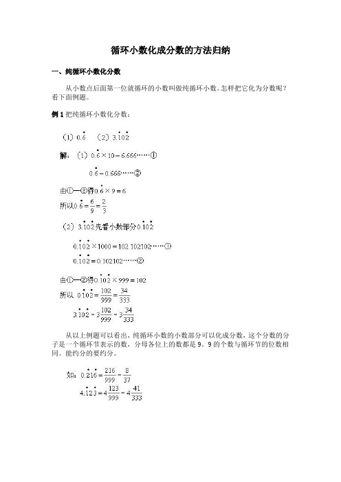 循环小数化成分数的方法归纳