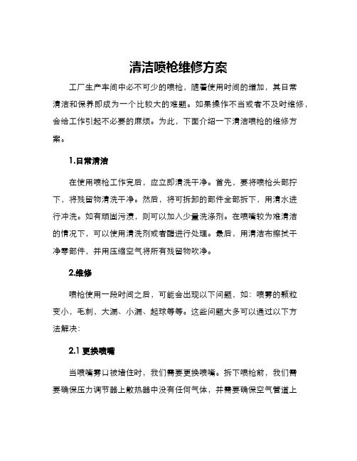 清洁喷枪维修方案