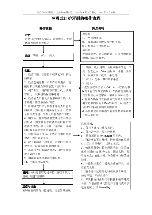 冲洗式口护牙刷的操作流程