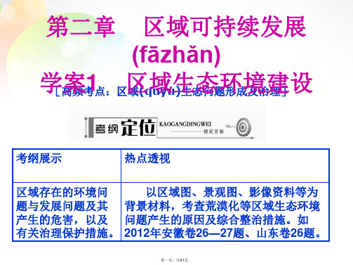 高考地理一轮复习 第3部分 第2章 区域可持续发展 区域生态环境建设学案课件