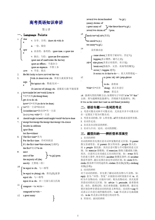 【精品】高考英语知识串讲.doc