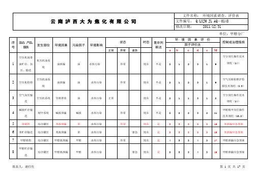 2012.4环境因素评价登记解析