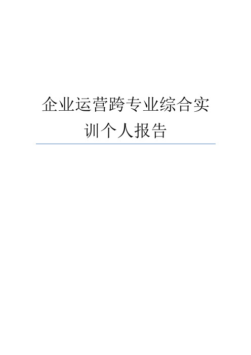 企业运营跨专业综合实训个人报告