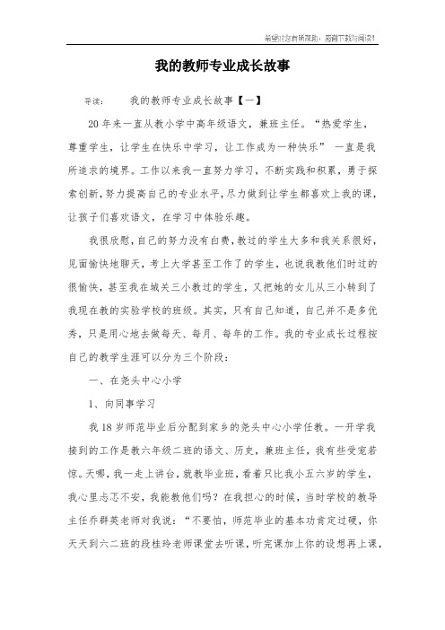 我的教师专业成长故事