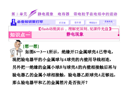 2014新课标高考物理一轮总复习课件 第六章 静电场第3单元 静电现象 电容器 带电粒子在电场中的运动(1)