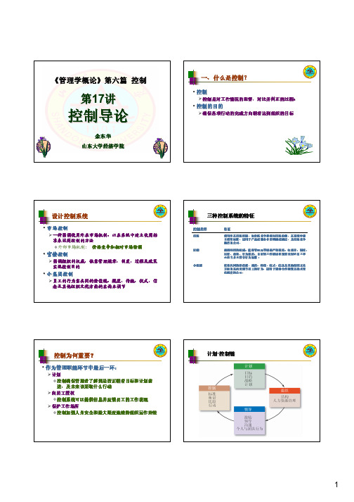 管理学17 控制-控制导论