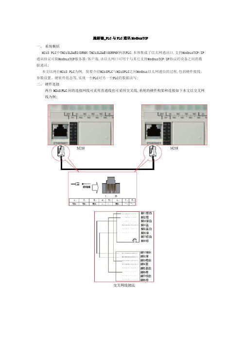 施耐德PLC与PLC通讯ModbusTcp