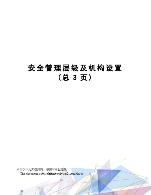 安全管理层级及机构设置