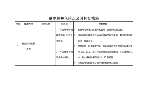 继电保护危险点分析及控制措施