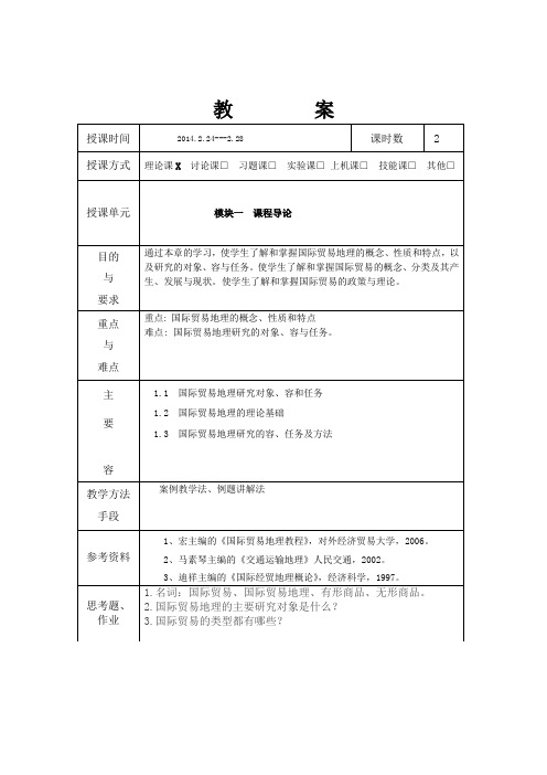 国际贸易地理教案