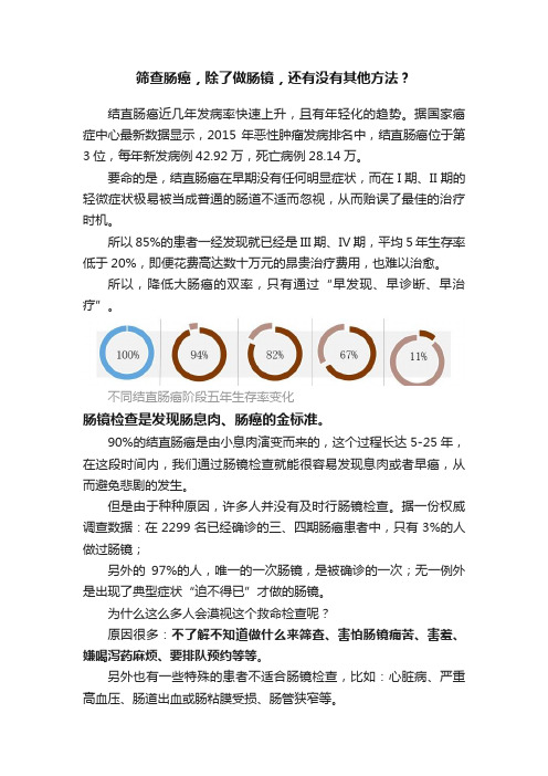 筛查肠癌，除了做肠镜，还有没有其他方法？