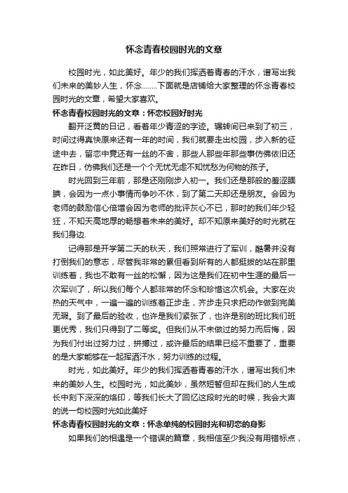 怀念青春校园时光的文章