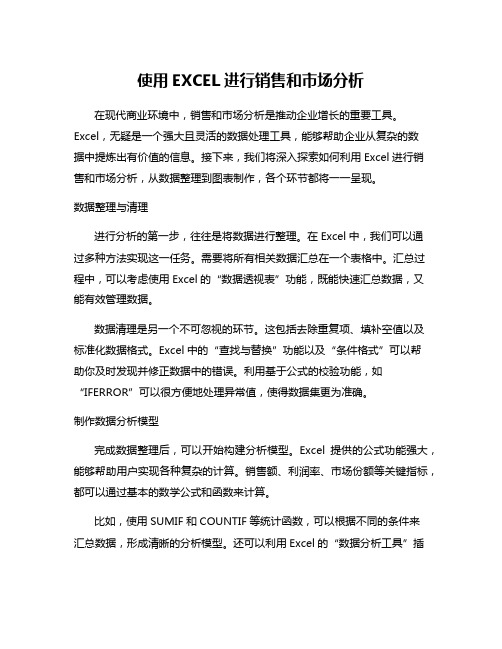 使用EXCEL进行销售和市场分析