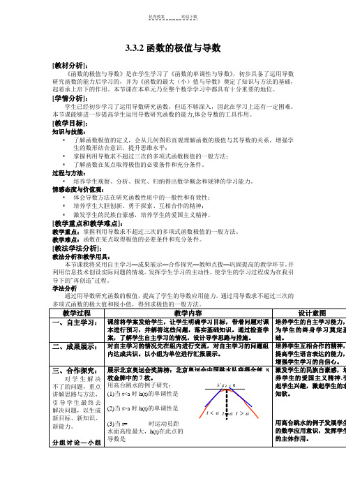 函数的极值与导数经典教案