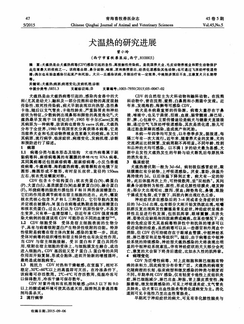 犬温热的研究进展