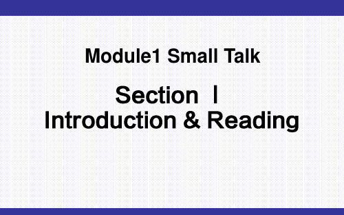 外研版高中英语选修6教学课件-Module1 Small Talk