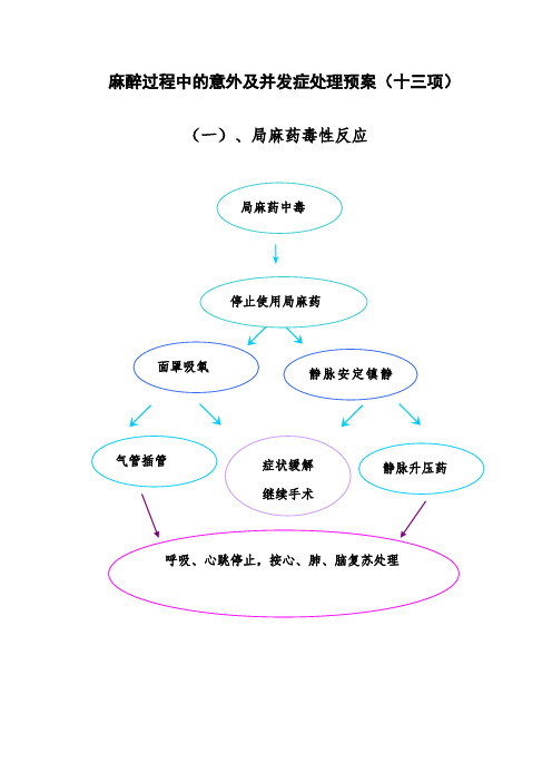 麻醉过程中的意外与并发症处理流程图