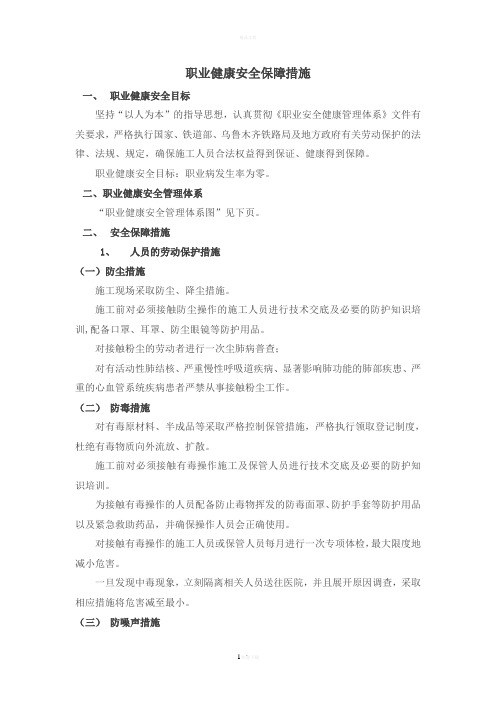 职业健康安全保障措施