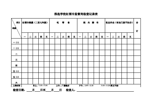 红领巾监督岗表