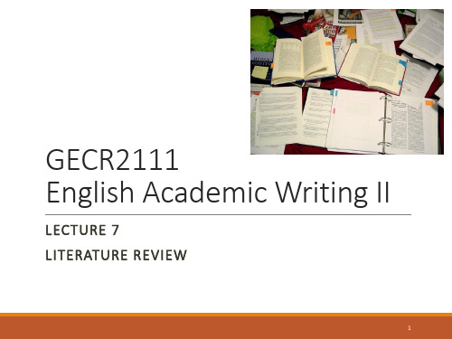 Lecture 7 Literature Review