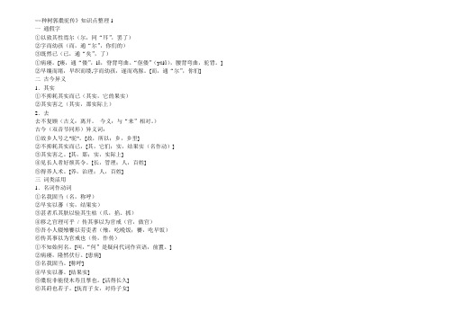 种树郭橐驼传知识点梳理