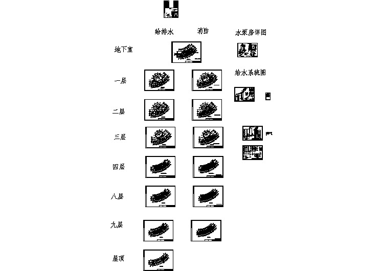 办公楼设计_【武汉】某城市高层办公楼cad给排水设计施工图