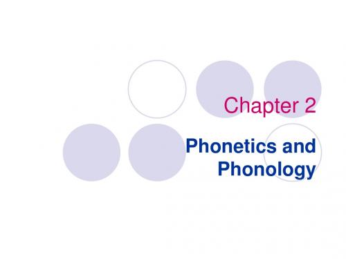 Chapter Two phonetics and phonology