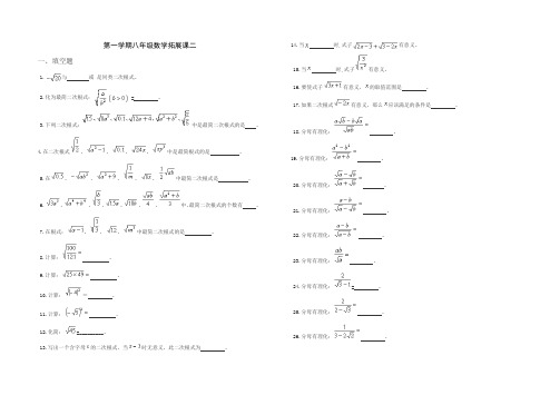 第一学期八年级数学拓展课练习二