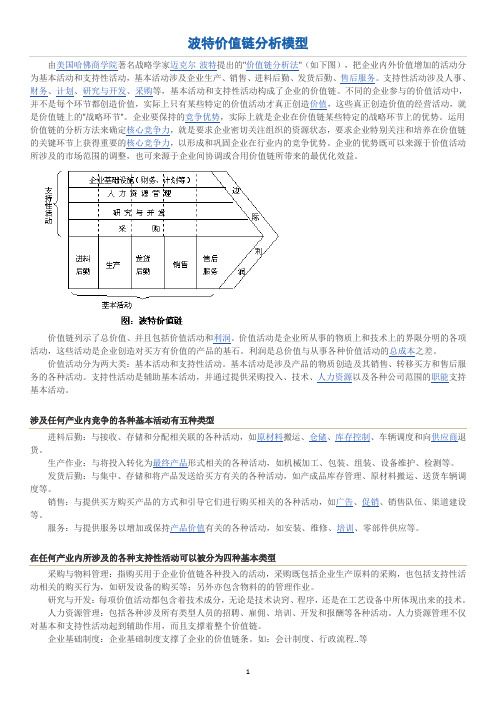 波特价值链分析模型