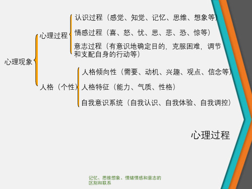 记忆、思维想象、情绪情感和意志的区别和联系