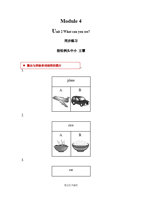 三年级上册英语一课一练Module 4 Unit 2外研社