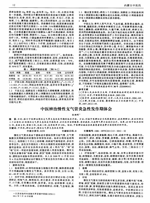 中医辨治慢性支气管炎急性发作期体会