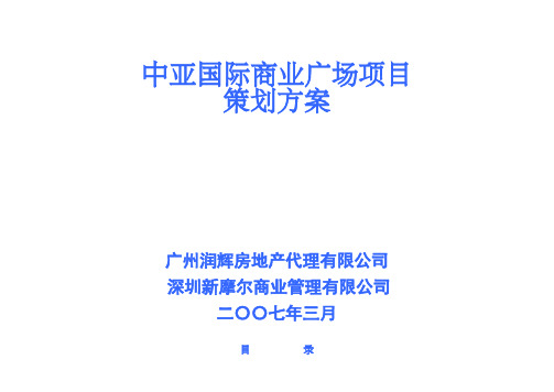 中亚国际商业广场项目策划方案