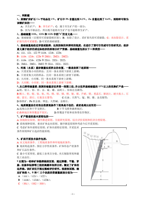 矿产勘查学总复习