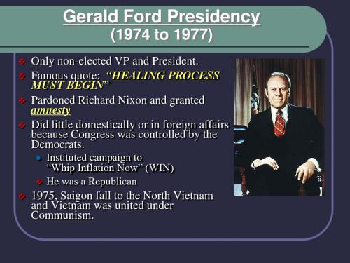 Ford & Carter Presidencies