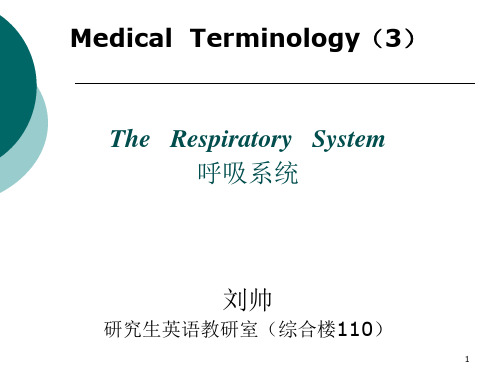 医学英语呼吸系统