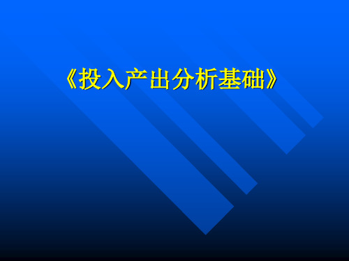 投入产出分析报告基础