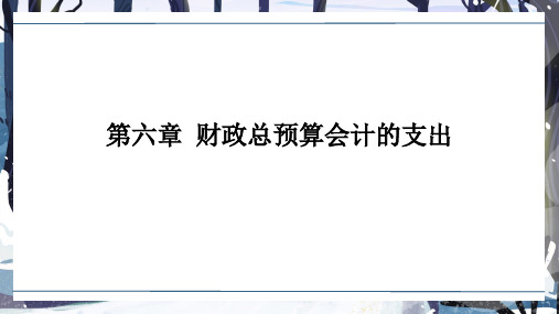 政府与非营利组织会计第6章 财政总预算会计的支出