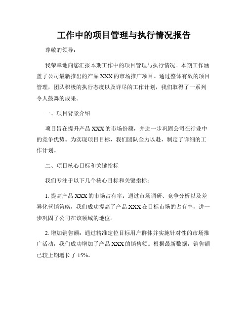 工作中的项目管理与执行情况报告