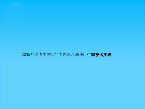 高考生物二轮专题复习课件生物技术实践