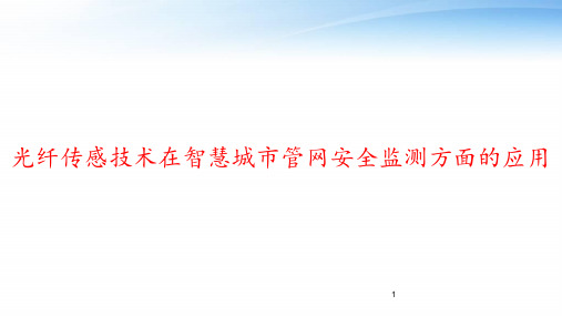 光纤传感技术在智慧城市管网安全监测方面的应用 ppt课件